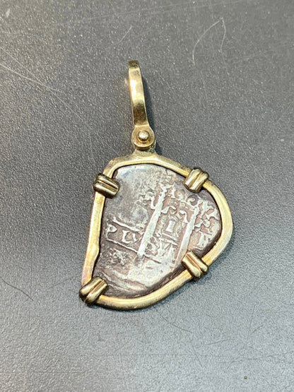 复古 14K 金古董硬币吊坠