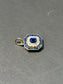 Antique 14K Gold Platinum Sapphire Diamond Hexagon Charm