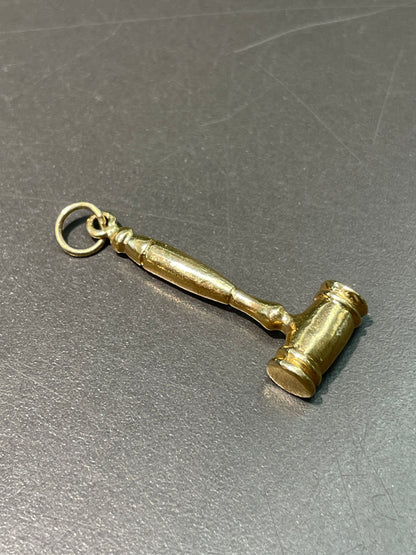 Vintage 14K Yellow Gold Solid Gavel Charm