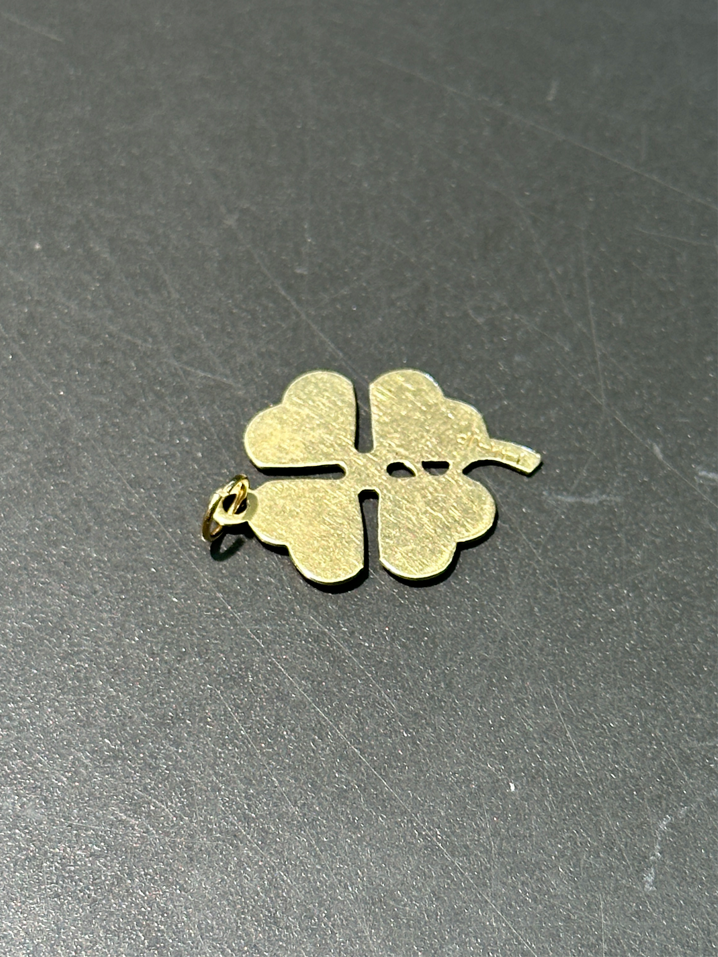 Vintage 14K Gold Four Leaf Clover Shamrock Charm