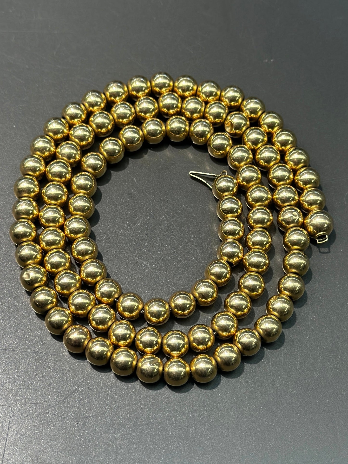 Vintage 14K Gold Bead Necklace 31.5”