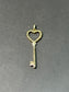 14K Gold Diamond Heart Key Pendant