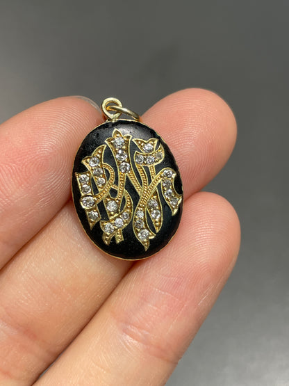 Antique J.E. Caldwell 18K Gold Diamond "W" Monogram Charm