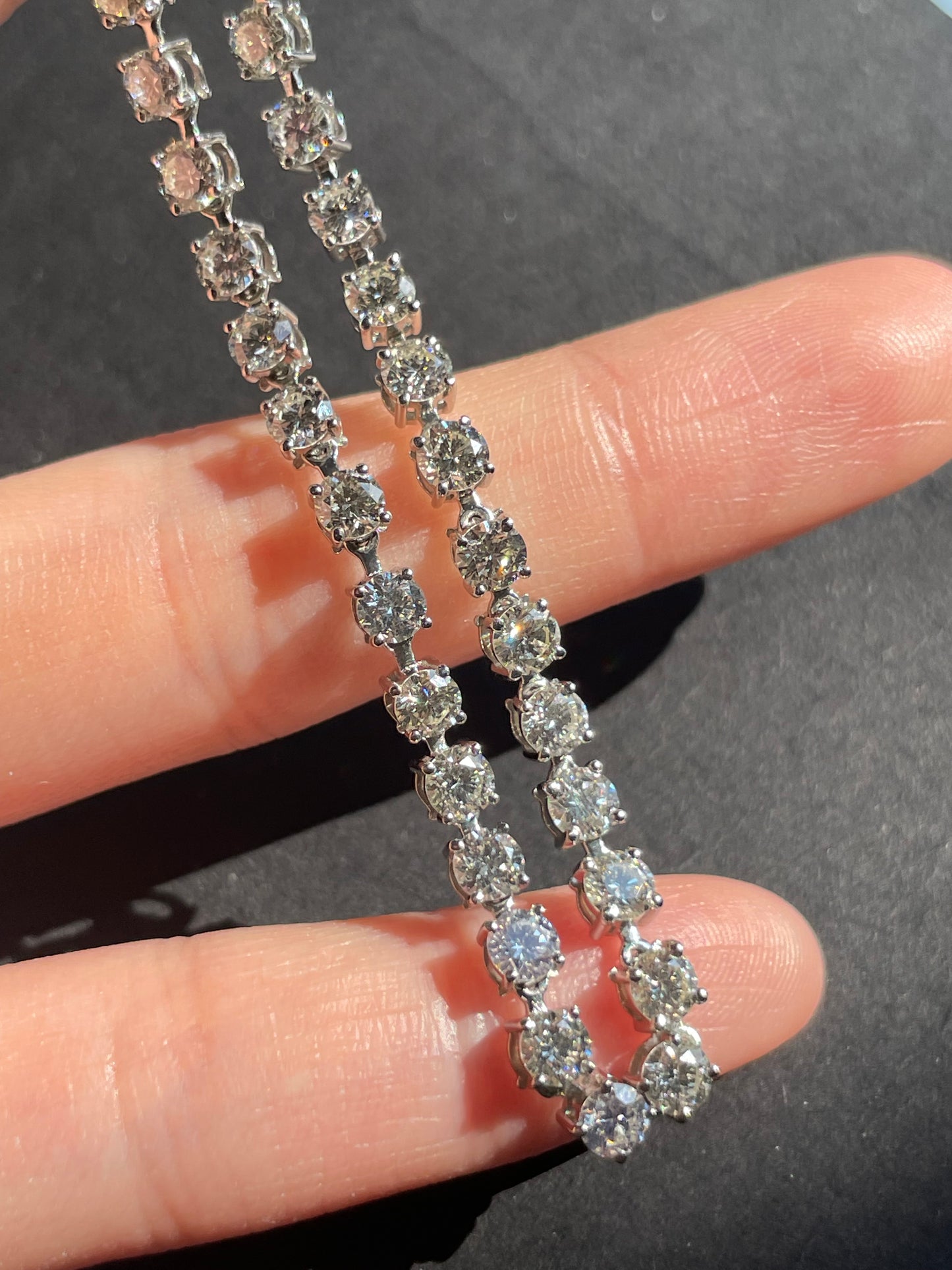 Platinum 8.7 CTW Diamond Graduated Tennis Riviera Necklace