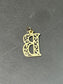 Vintage 14K Gold Filigree B Letter Charm