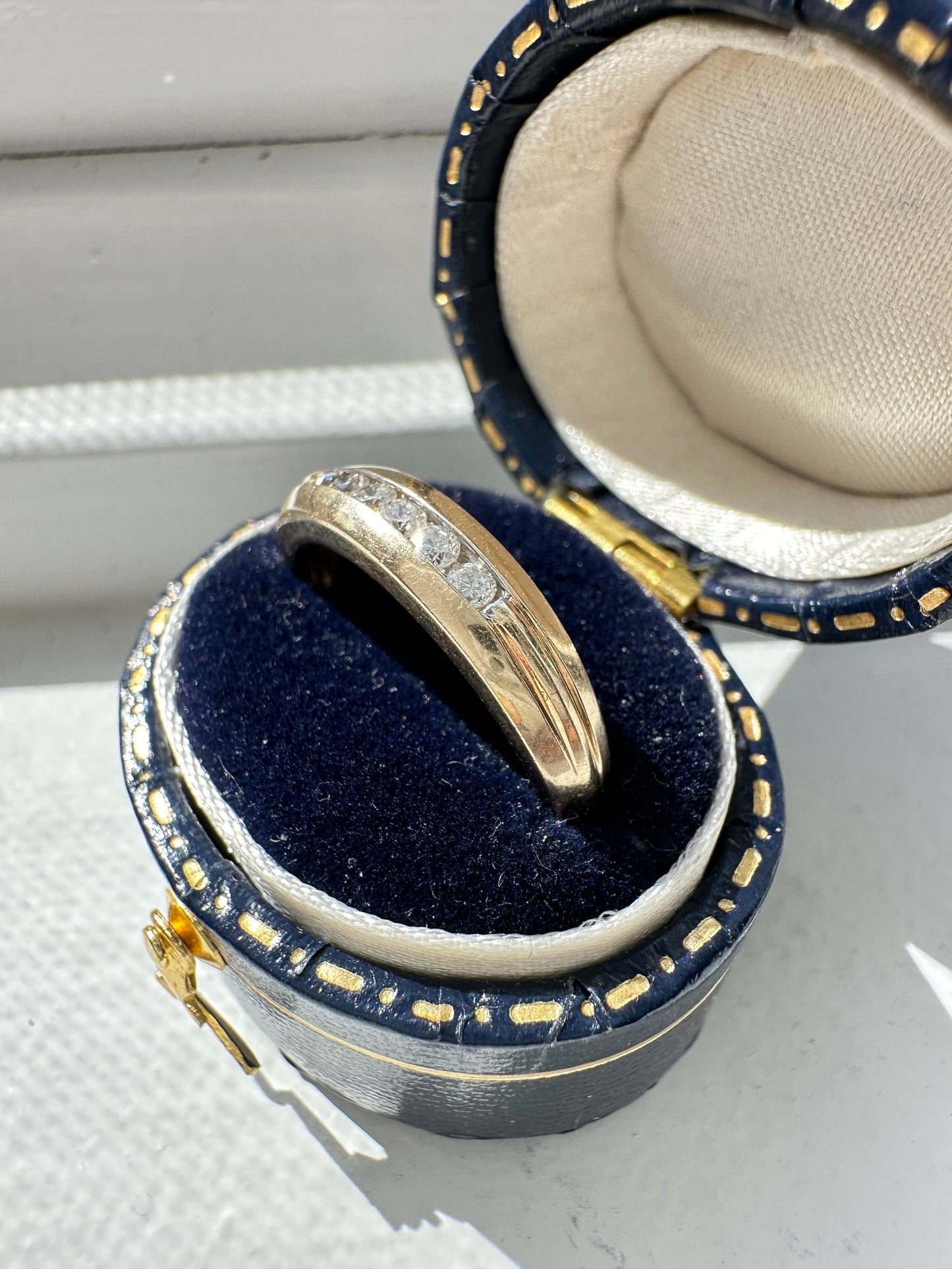 14K 黄金 0.20 CTW 五石钻石戒指