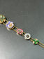 Art Nouveau 14K Gold Enameled Flower Charm Slide Bracelet