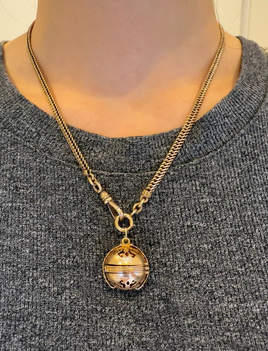 Vintage 14K Yellow Gold Pendant Motif Orb Locket Pendant