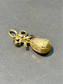 Vintage Imperial Russian 18K Gold Diamond Solid Egg Ribbon Pendant