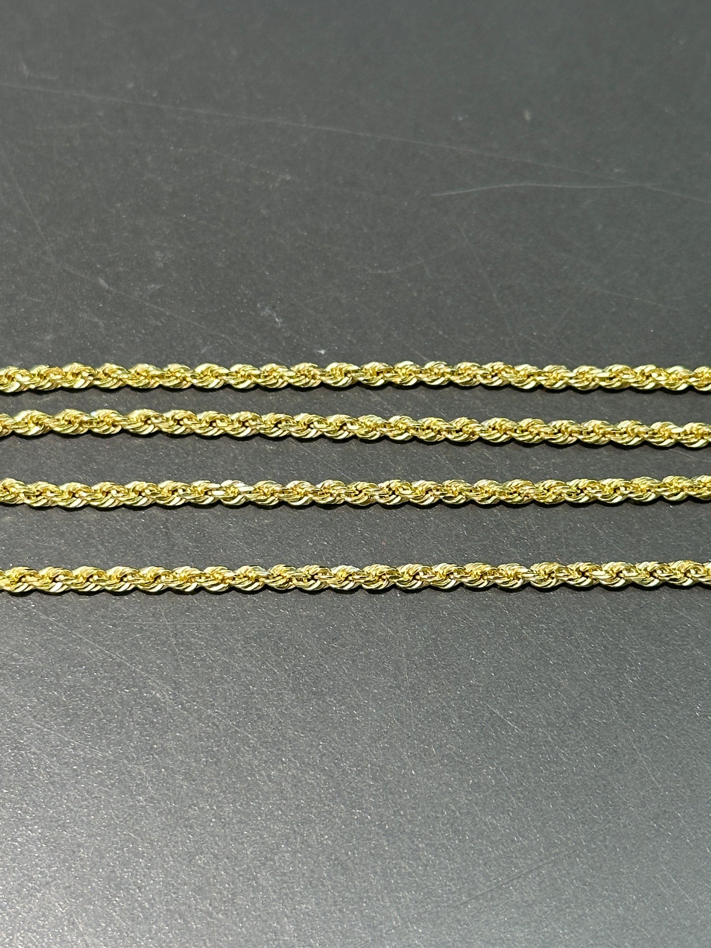 14K Gold Faceted Twist Chain Necklace 18.0 inch