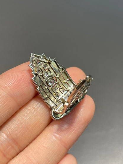 Art Deco 18K Gold 0.60 CTW Diamond Dress Clip Brooch