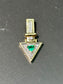 14K Gold Emerald Diamond Arrow Pendant