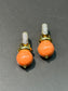 14K Gold Diamond Coral Drop Earring