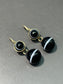 Antique 14K Gold Banded Agate "Day and Night" Drop Earrings