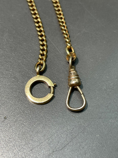 Vintage 18K Yellow Gold 3.0 mm Curb Link Watch Chain 21.0 inch