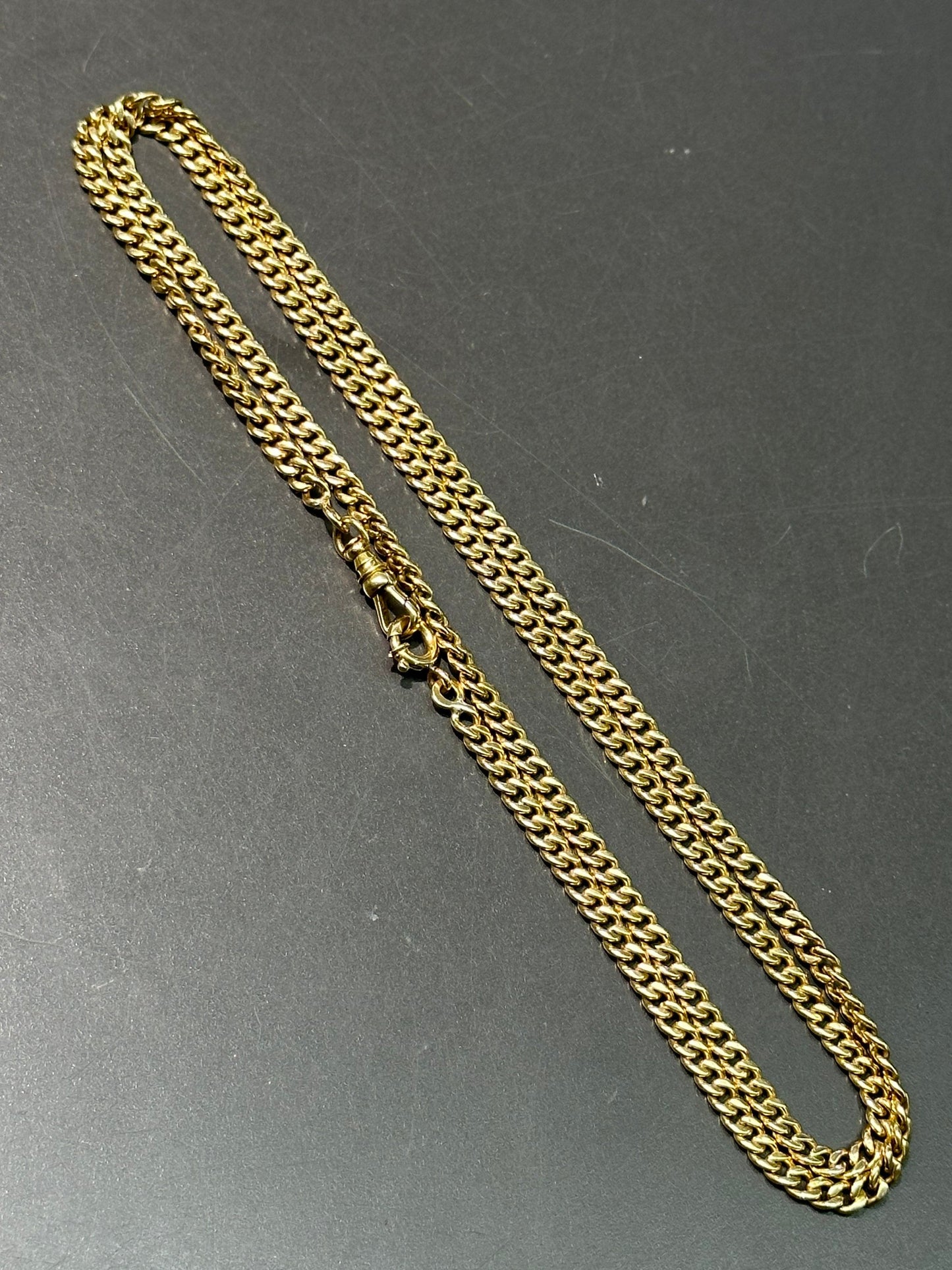 Vintage 18K Gold Curb Link Watch Chain