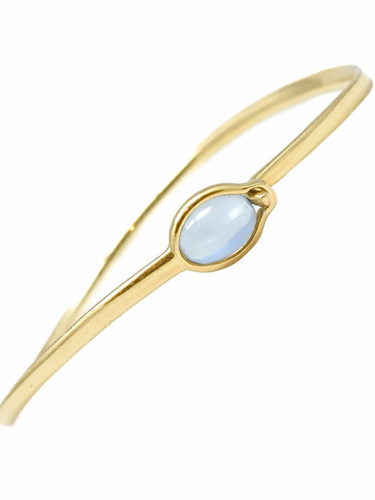 Georg Jensen 18K Gold Torun Ceylon Moonstone Bangle Bracelet