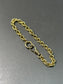 Vintage 18K Gold Oval Link Watch Chain Bracelet 7”