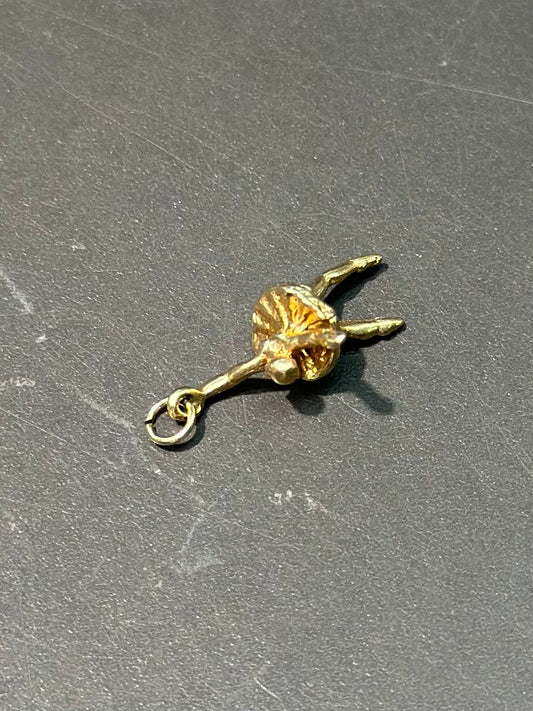 复古 14K 金芭蕾舞者吊饰