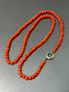 14K Gold Sardine Coral Bead Necklace 15.0 inch