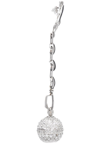 Antique Platinum 7.50 CTW Diamond Onyx Orb Watch Brooch