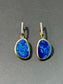 14K Gold Natural Boulder Opal Diamond Earring