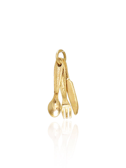 Vintage 14K Gold Utensils Charm