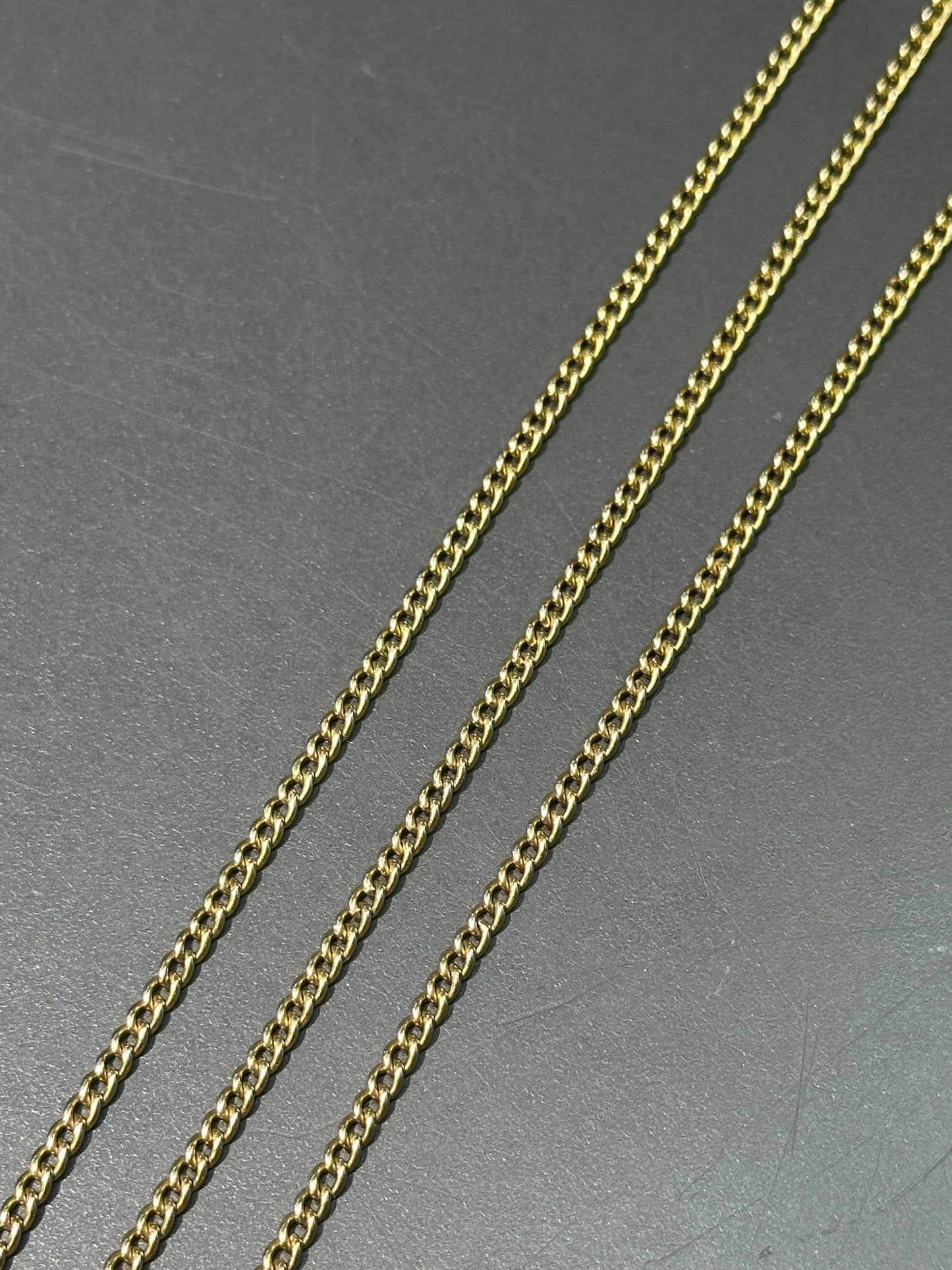 Vintage 14K Yellow Gold Curb Link Watch Chain Necklace 18.0 inch