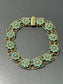 Antique 18K Gold Turquoise Flower Cluster Chain Bracelet