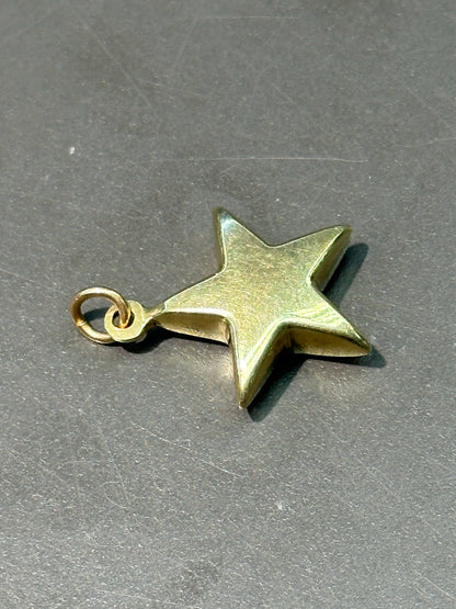 复古 14K 金蓬松星星吊饰