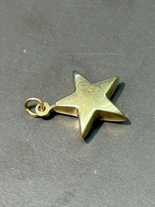 复古 14K 金蓬松星星吊饰