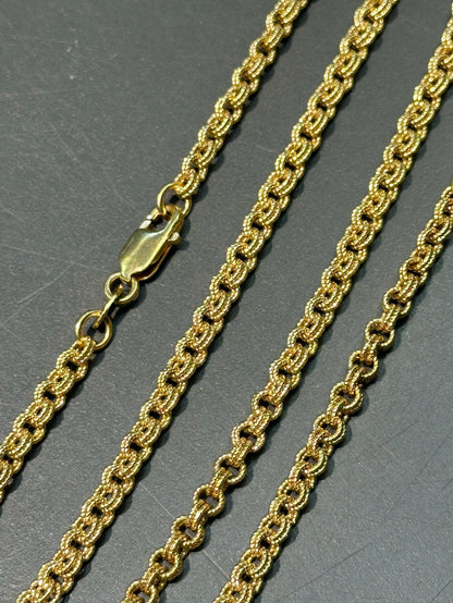 14K 黄金 3.5 毫米纯色花式链状项链