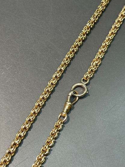 古董 18K 金花式链环表链 20.0 英寸