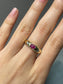 14K Yellow Gold Ruby Diamond Gypsy Ring