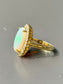 Bague halo de diamants opale en or 14 carats SZ 6.5