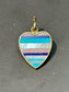 Storrow 14K Yellow Gold Eloise Gemstone Inlay Striped Heart Pendant Charm