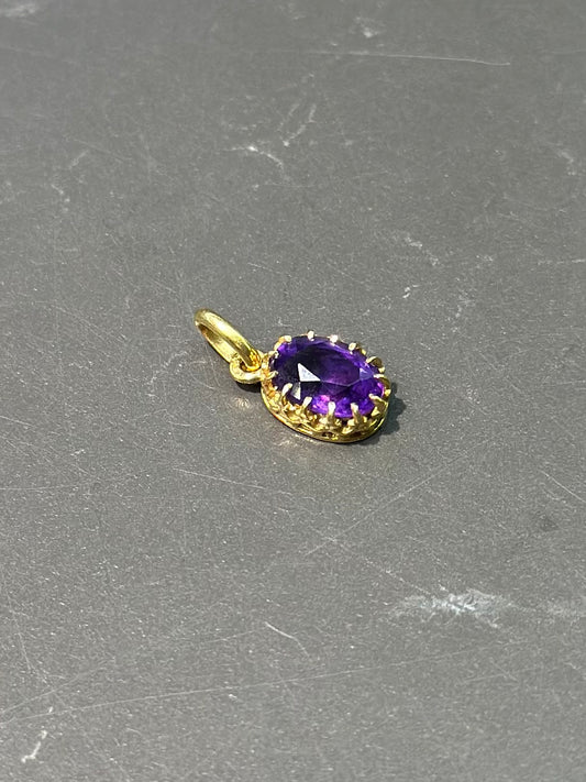 Antique 18K Gold Amethyst Pendant