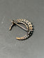 Antique 14K Topped Silver Natural Saltwater Pearl Crescent Brooch