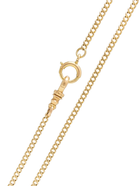 Vintage 14K Gold 2.0 mm Curblink Watch Chain Necklace