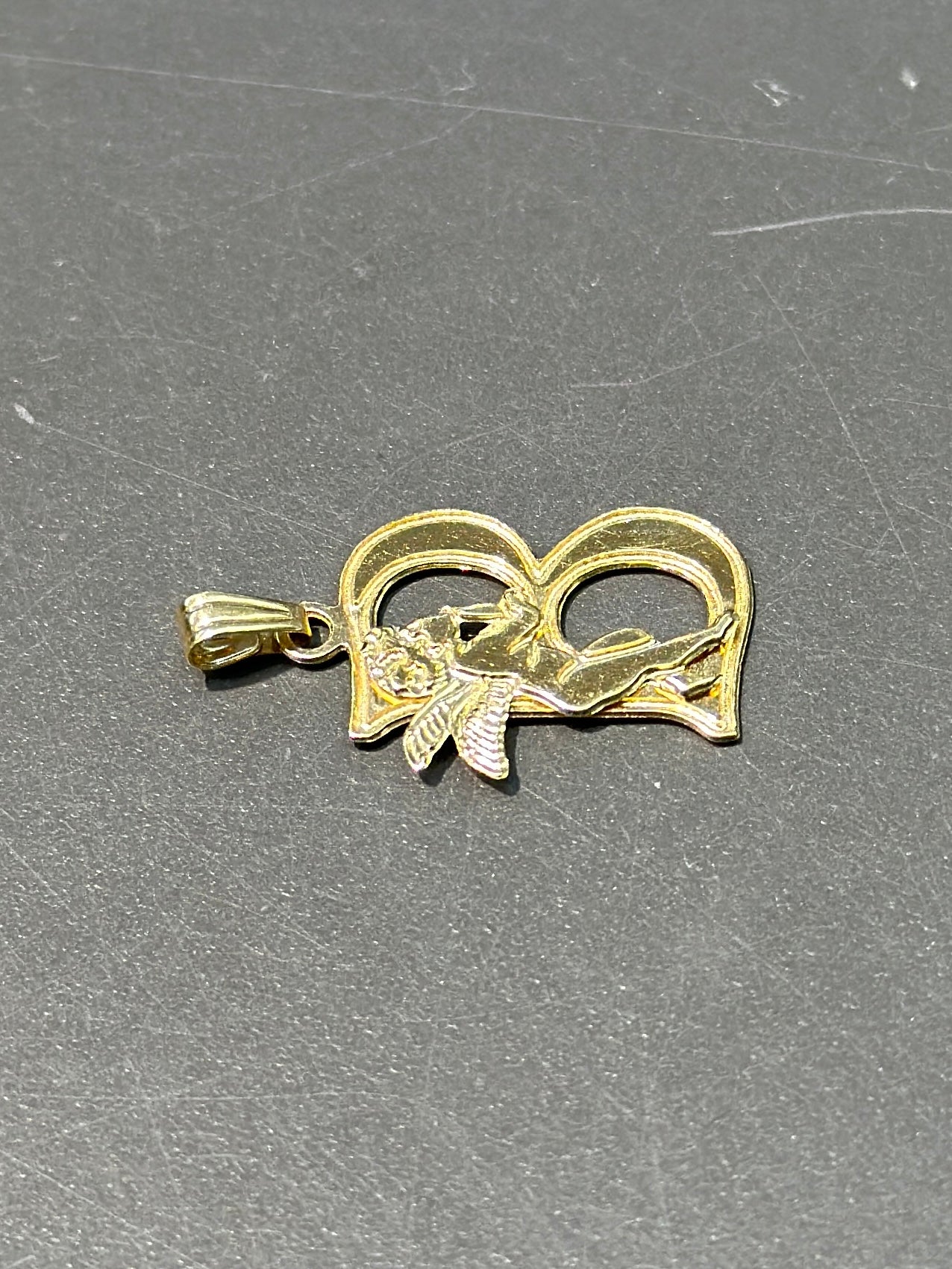 Vintage 14K Gold Cupid B Initial Charm