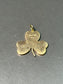 Vintage 9K Gold Aventurine Jade Three Leaf Clover Charm Pendant