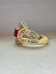 Vintage 14K Gold Ruby Diamond Ring