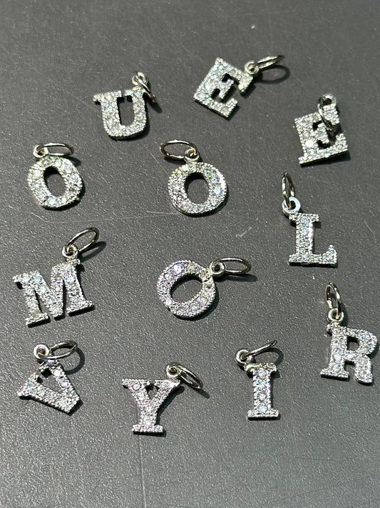 Vintage 14K Gold Diamond Letter Charms