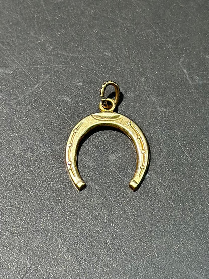 Vintage 14K Yellow Gold Horse Shoe Charm Pendant