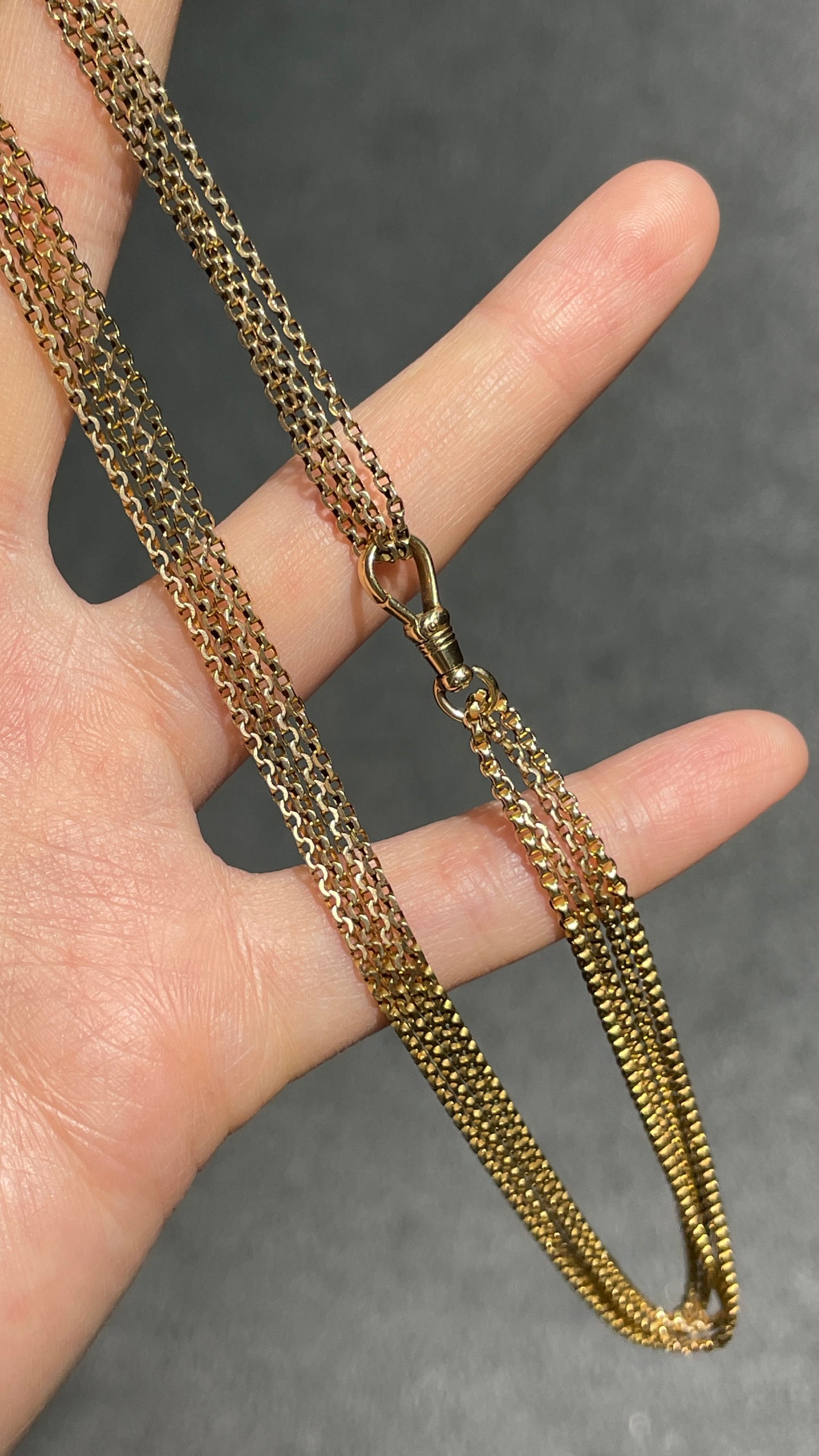 Vintage 14K Gold Longuard Watch Chain Necklace