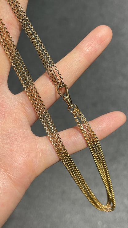 Vintage 14K Gold Longuard Watch Chain Necklace