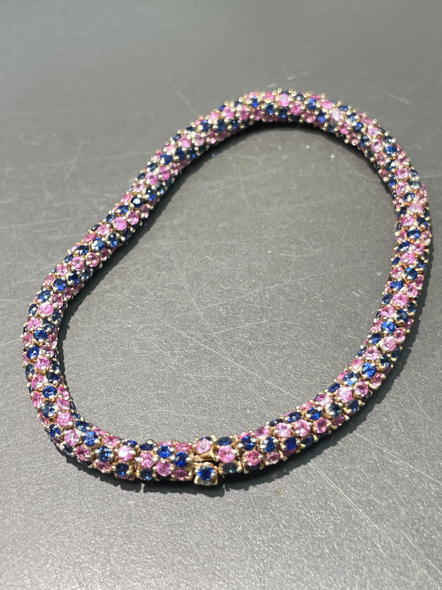 18K Gold Multi-Sapphire Bracelet