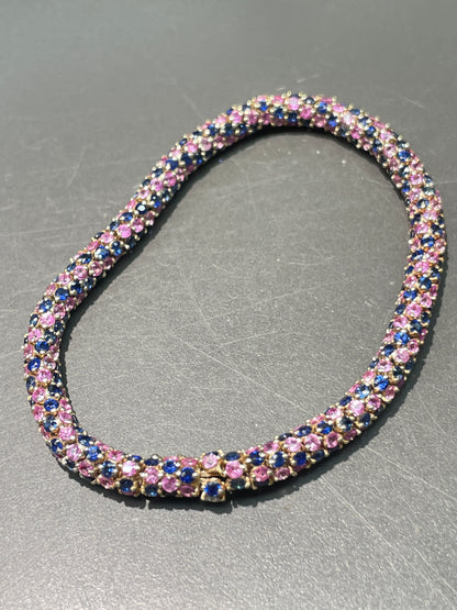 18K Gold Multi-Sapphire Bracelet