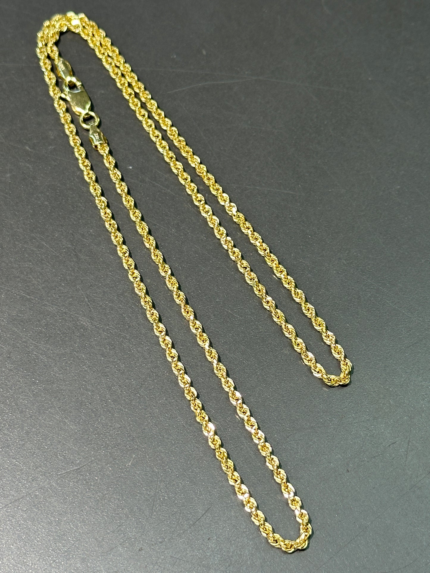 14K 金刻面扭纹链项链 18.0 英寸