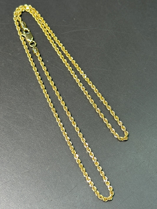 14K 金刻面扭纹链项链 18.0 英寸